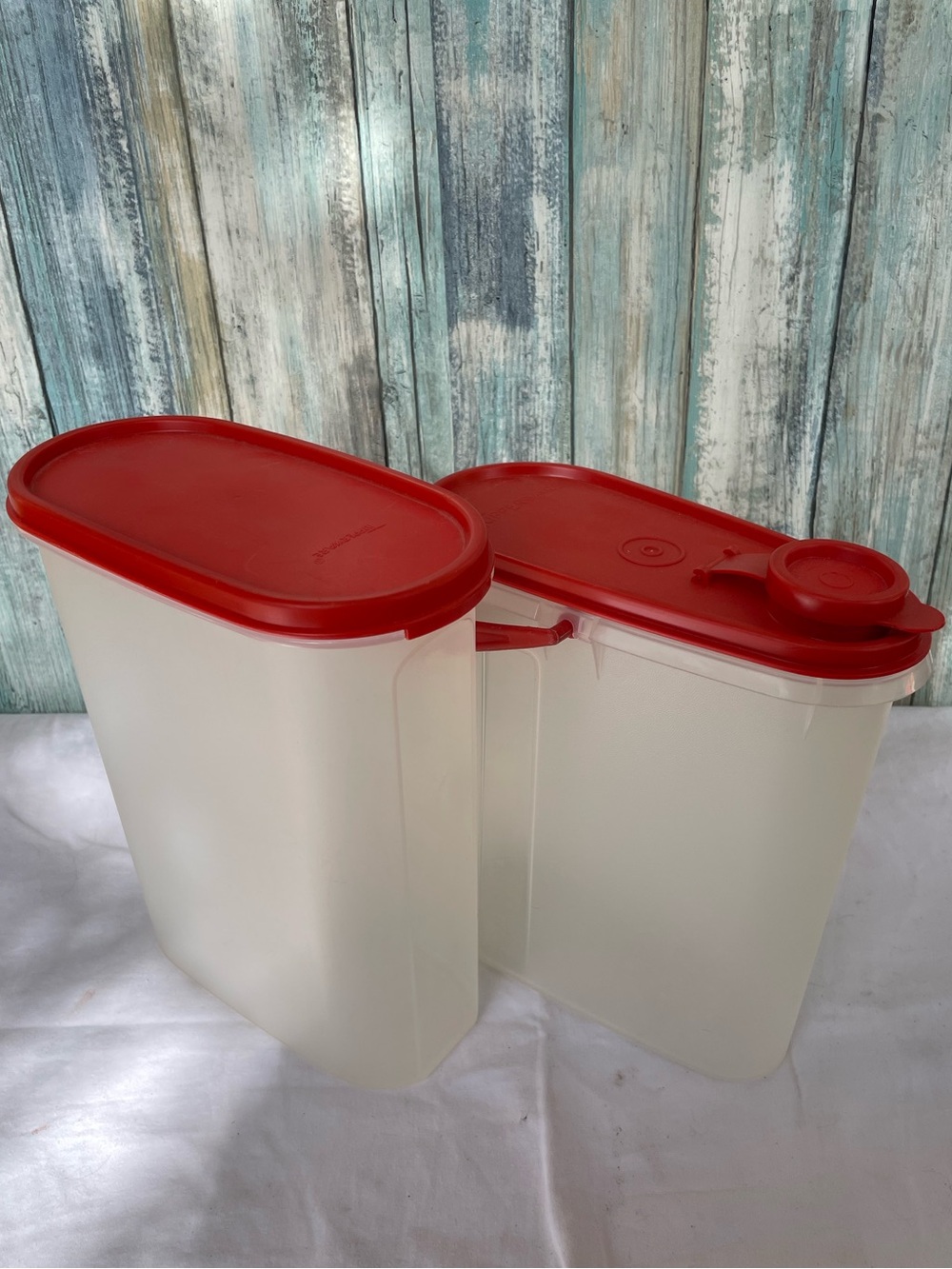 Pair of Vintage Tupperware Modular Mates Standard/Flip & Pour Pitcher Food Stora